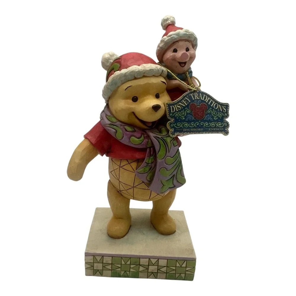 Jim Shore Winnie the Pooh Piglet Christmas Figurine Forever Friends 4027920‎
